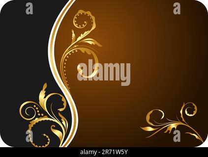Illustration for design floral business card and invitation - vector Stock Vector
