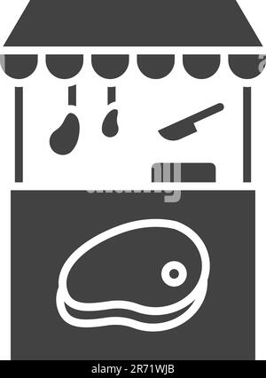 Meat Stall icon vector image. Suitable for mobile application web application and print media. Stock Vector