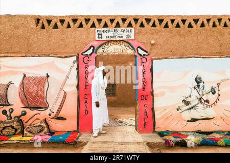 Morocco. sorrounding of Taouz. traditional restaurant Stock Photo