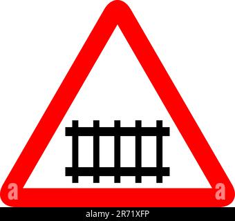 Illustration of road sign railroad - vector Stock Vector