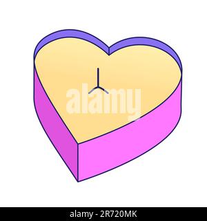 Romantic heart candle front view flat vector cartoon icon Stock Vector