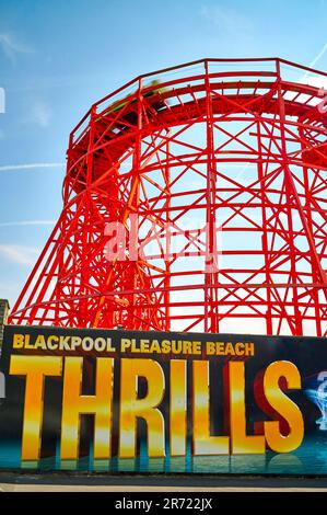 The Big Dipper on Blackpool Pleasure Beach 100th anniversary in 2023 Stock Photo