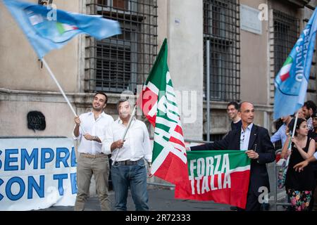 Rome, Italy. 12th June, 2023. Detail of a demonstration in defense of Silvio Berlusconi in Rome, 1 August 2013 (Credit Image: © Matteo Nardone/Pacific Press via ZUMA Press Wire) EDITORIAL USAGE ONLY! Not for Commercial USAGE! Stock Photo