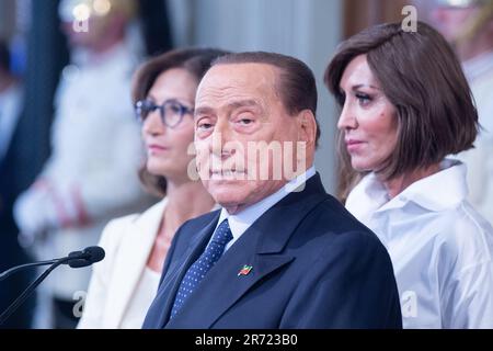 Rome, Italy. 12th June, 2023. Silvio Berlusconi meets journalists during the consultations after the resignation of the Conte government in the Quirinal Palace, on 28 August 2019 (Credit Image: © Matteo Nardone/Pacific Press via ZUMA Press Wire) EDITORIAL USAGE ONLY! Not for Commercial USAGE! Stock Photo