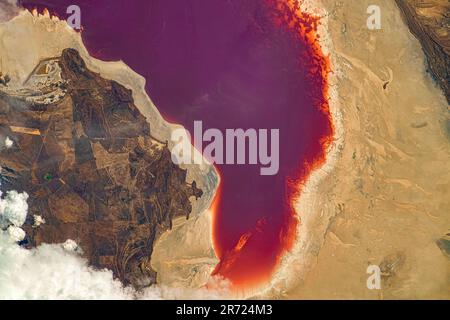 Nasa Iran Lake Urmia in Iran. Digital enhancement. Elements by NASA. Usege ...