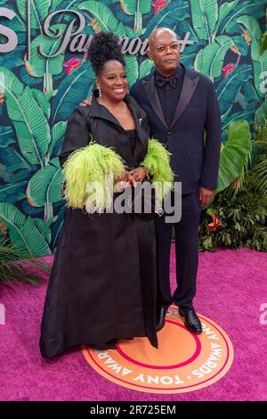 New York, United States. 12th June, 2023. LaTanya Richardson Jackson and Samuel L. Jackson attend The 76th Annual Tony Awards at United Palace Theater in New York City. Credit: SOPA Images Limited/Alamy Live News Stock Photo