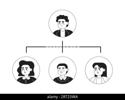 Team structure monochrome concept vector spot illustration Stock Vector