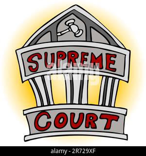 An image of the supreme court building. Stock Vector