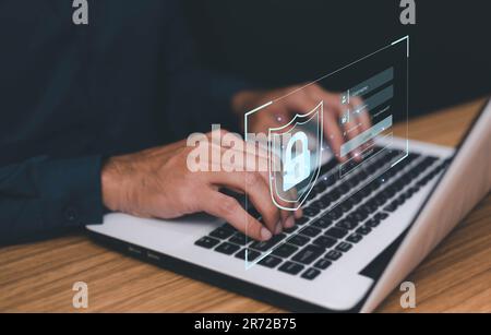 user login to computer by username and password, cyber security concept, information security and encryption, secure access to user's personal informa Stock Photo
