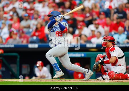 PHILADELPHIA, PA - JUNE 09: Jonny DeLuca #89 of the Los Angeles Dodgers  without his helmet during the game against the Philadelphia Phillies at  Citizens Bank Park on June 9, 2023 in