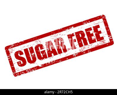 Red grunge stamp with the text sugar free written inside the stamp Stock Vector