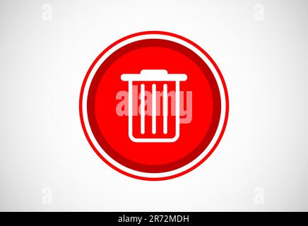 Delete button trash can, bin symbol. Delete web icon vector illustration Stock Vector
