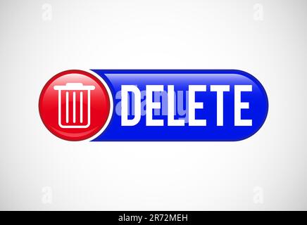 Delete button trash can, bin symbol. Delete web icon vector illustration Stock Vector