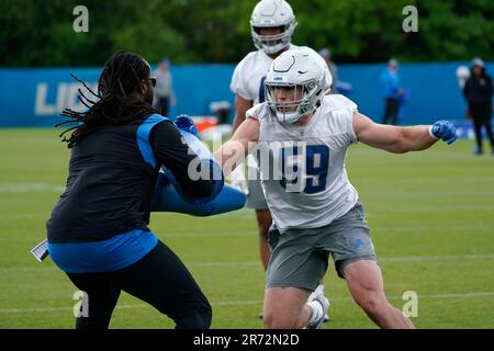 Detroit Lions cornerback Khalil Dorsey (30), defensive tackle Christian  Covington and linebacker Trevor Nowaske (59) during the first half of a  preseason NFL football game against the Jacksonville Jaguars, Saturday,  Aug. 19