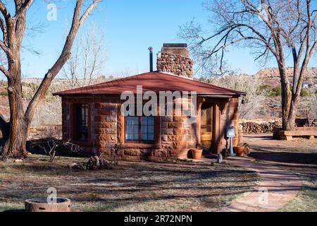 Building detail, Hubbell Trading Post National Historic Site, Ganado, Arizona, USA. Stock Photo