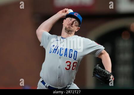 Chicago Cubs' Mark Leiter Jr. yells as he walks off the mound during the  second game of a baseball doubleheader against the Cincinnati Reds in  Cincinnati, Friday, Sept. 1, 2023. (AP Photo/Aaron