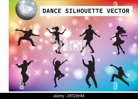 Dance Silhouette Vector Illustration Set. Stock Vector