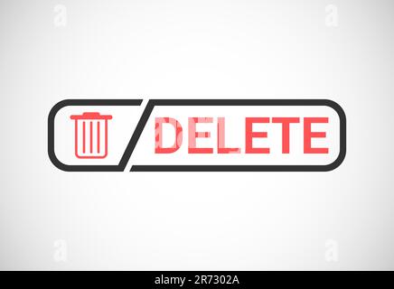 Delete button trash can, bin symbol. Delete web icon vector illustration Stock Vector