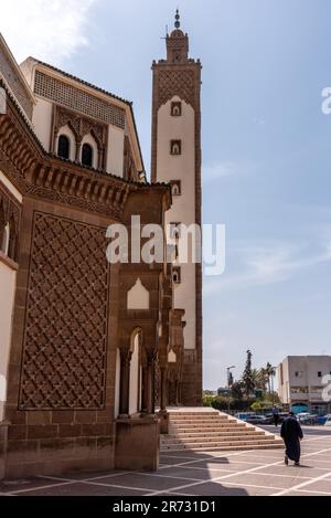 Richly ornated Mohammed V mosque in downtown Agadir Morocco Stock Photo