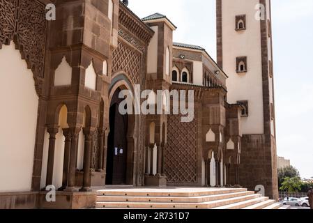 Richly ornated Mohammed V mosque in downtown Agadir Morocco Stock Photo