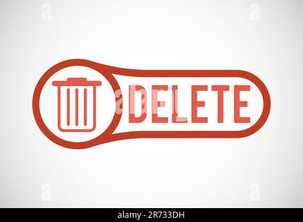 Delete button trash can, bin symbol. Delete web icon vector illustration Stock Vector