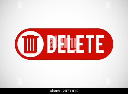 Delete button trash can, bin symbol. Delete web icon vector illustration Stock Vector