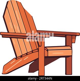 Rustic wooden bench, a symbol of relaxation Stock Vector