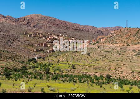 A small village in the Anti-Atlas mountains in Morocco Stock Photo