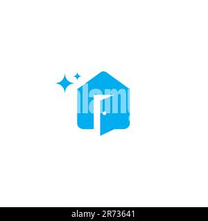 open the door of the house clean Logo. Home Clean Logo Stock Vector