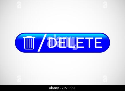 Delete button trash can, bin symbol. Delete web icon vector illustration Stock Vector