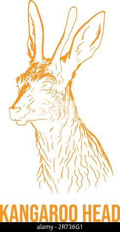Introducing our Kangaroo Head Logo Vector File, a striking and versatile design that embodies strength, agility, and uniqueness. Stock Vector
