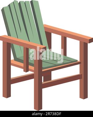 wooden armchair, perfect for relaxation in the outdoors Stock Vector