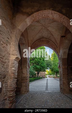 Interior of Wine Gate (Puerta del Vino) at Alhambra - Granada, Andalusia, Spain Stock Photo