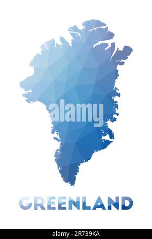 Greenland icon. Vector polygonal map of the country. Greenland icon in ...