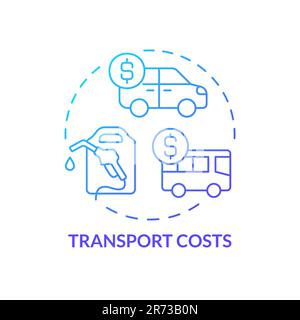Transport costs blue gradient concept icon Stock Vector
