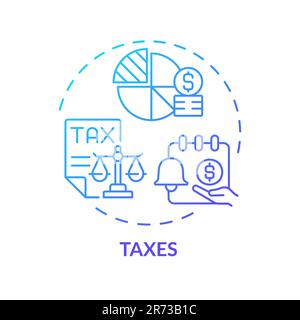 Taxes blue gradient concept icon Stock Vector