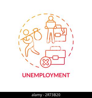 Unemployment red gradient concept icon Stock Vector