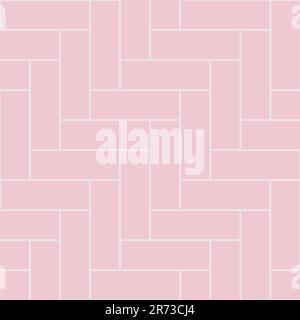 Herringbone tile pattern. Diagonal white ceramic bricks background. Vector seamless illustration Stock Vector
