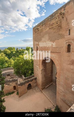 Gate of Justice (Puerta de la Justicia) at Alhambra - Granada, Andalusia, Spain Stock Photo
