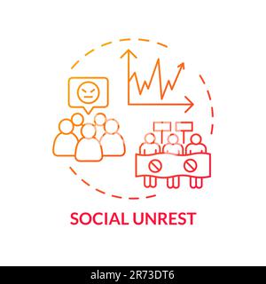 Social unrest red gradient concept icon Stock Vector