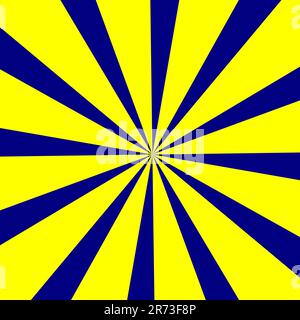 Retro abstract on blue and yellow colors background for wallpaper. ray sunburst stripes texture design template. swirl radial pattern style. Stock Vector
