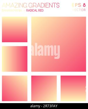 Colorful gradients in banana mania, radical red color tones. Adorable gradient background, pleasing vector illustration. Stock Vector