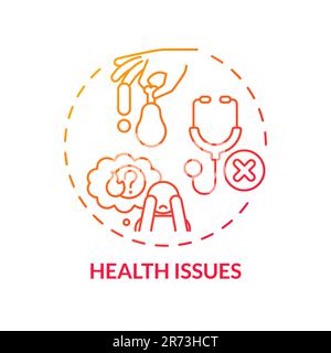 Health issues red gradient concept icon Stock Vector