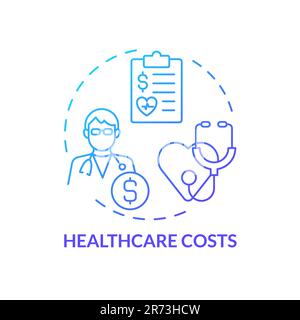 Healthcare costs blue gradient concept icon Stock Vector