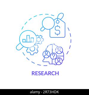 Research blue gradient concept icon Stock Vector
