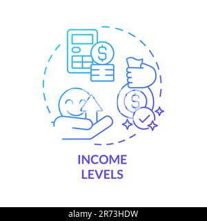 Income levels blue gradient concept icon Stock Vector