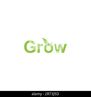 Grow Logo Design. Grow Eco Natural Design Stock Vector