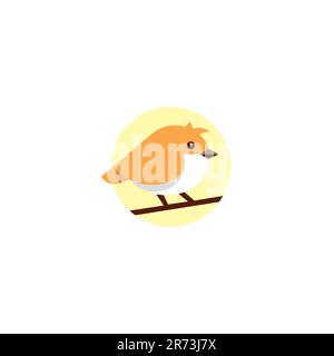 Bird Cute Logo  Bird Kid vector Illustration Stock Vector