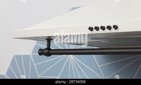 Modern electric exhaust hood in kitchen, closeup Stock Photo