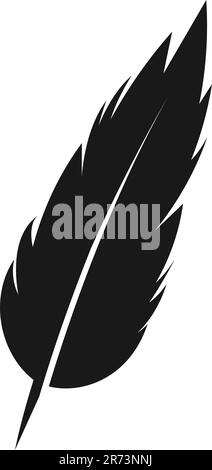 Black silhouette feather symbol vector Stock Vector